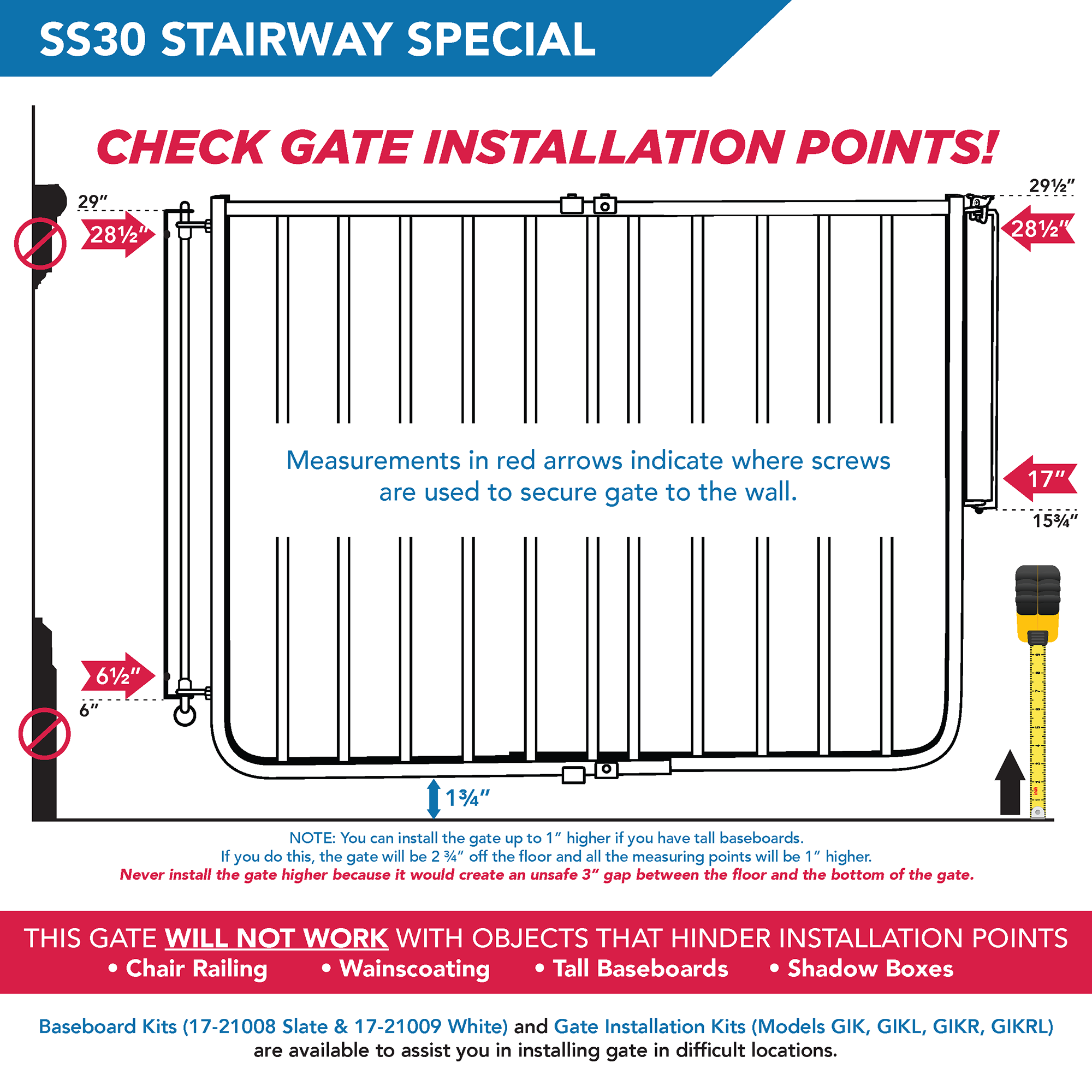 Stairway Special Safety Gate (Model SS-30)