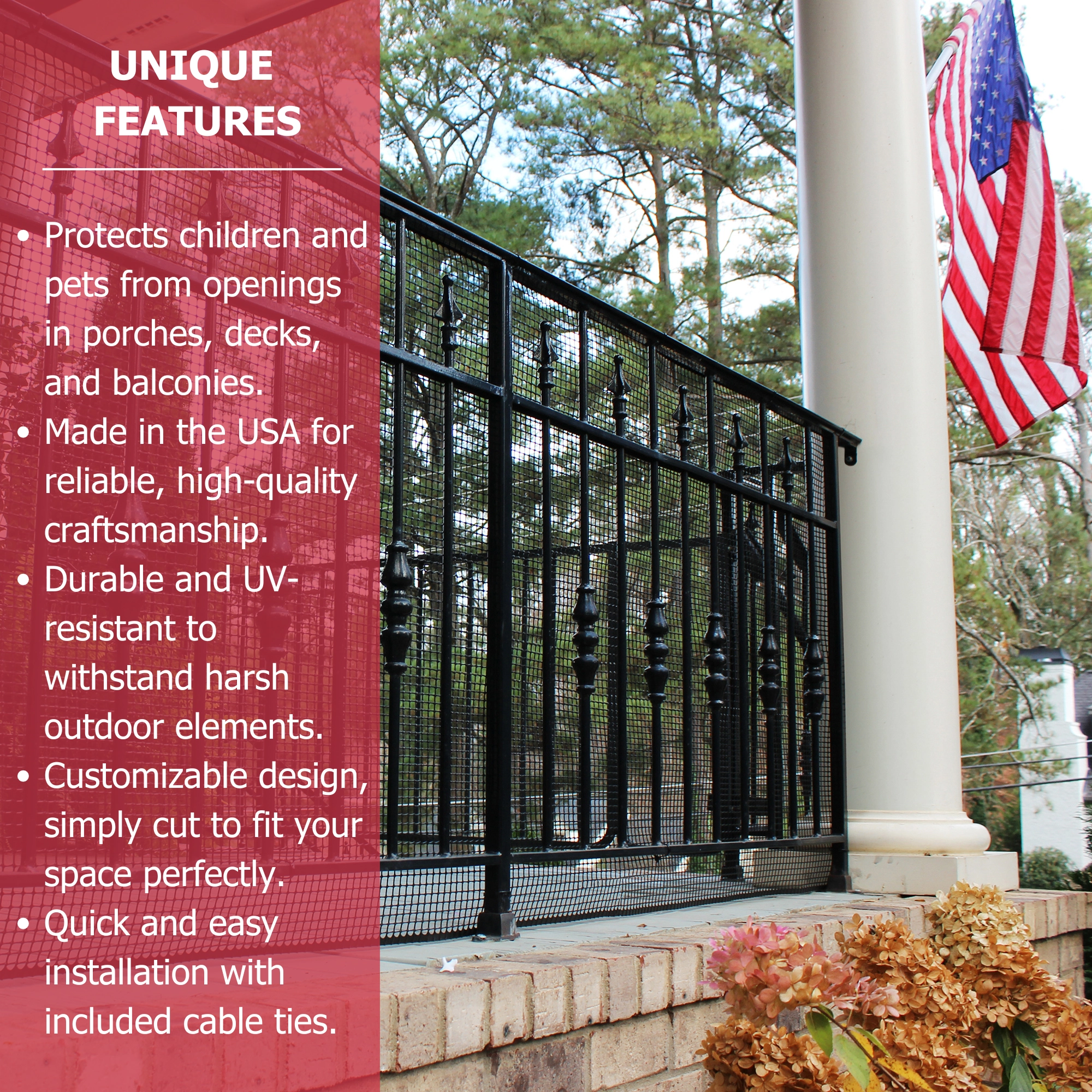 Heavy-Duty Outdoor Deck Netting (Model DSHD)