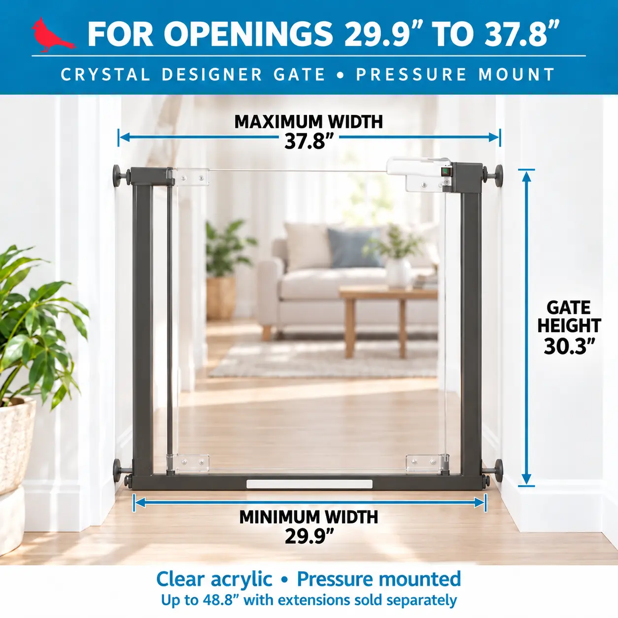 Qdos Crystal Designer Gate (Pressure Mount)