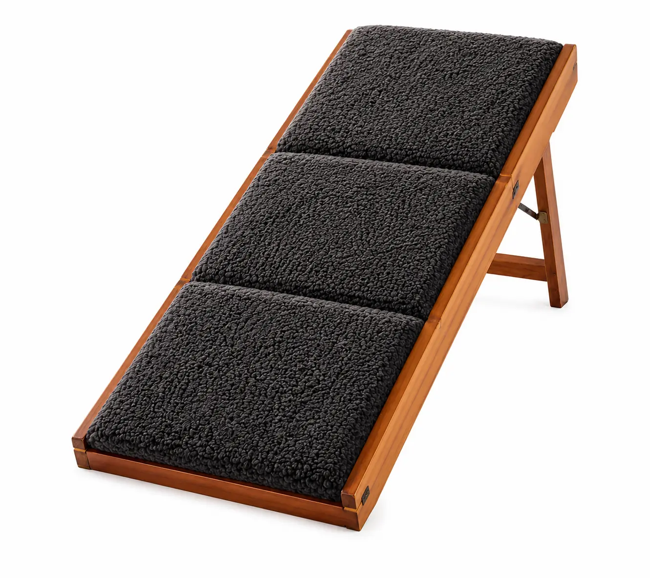 Wooden Pet Stairs & Ramp for Small Dogs and Cats, Convertible 2-in-1 Folding Dog Steps for Bed & Couch, Non-Slip Plush Steps, Stable Wood Frame, Ideal for Puppies, Senior Pets & Small Breeds
